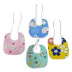 Set of 4 Cotton Bibs Printed mix colours