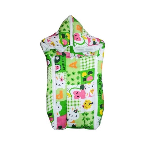 Smiley pop up Face Print Pure Cotton Sleeping Bag For 0-36 Month Baby White Green 1 Pc by Love Baby