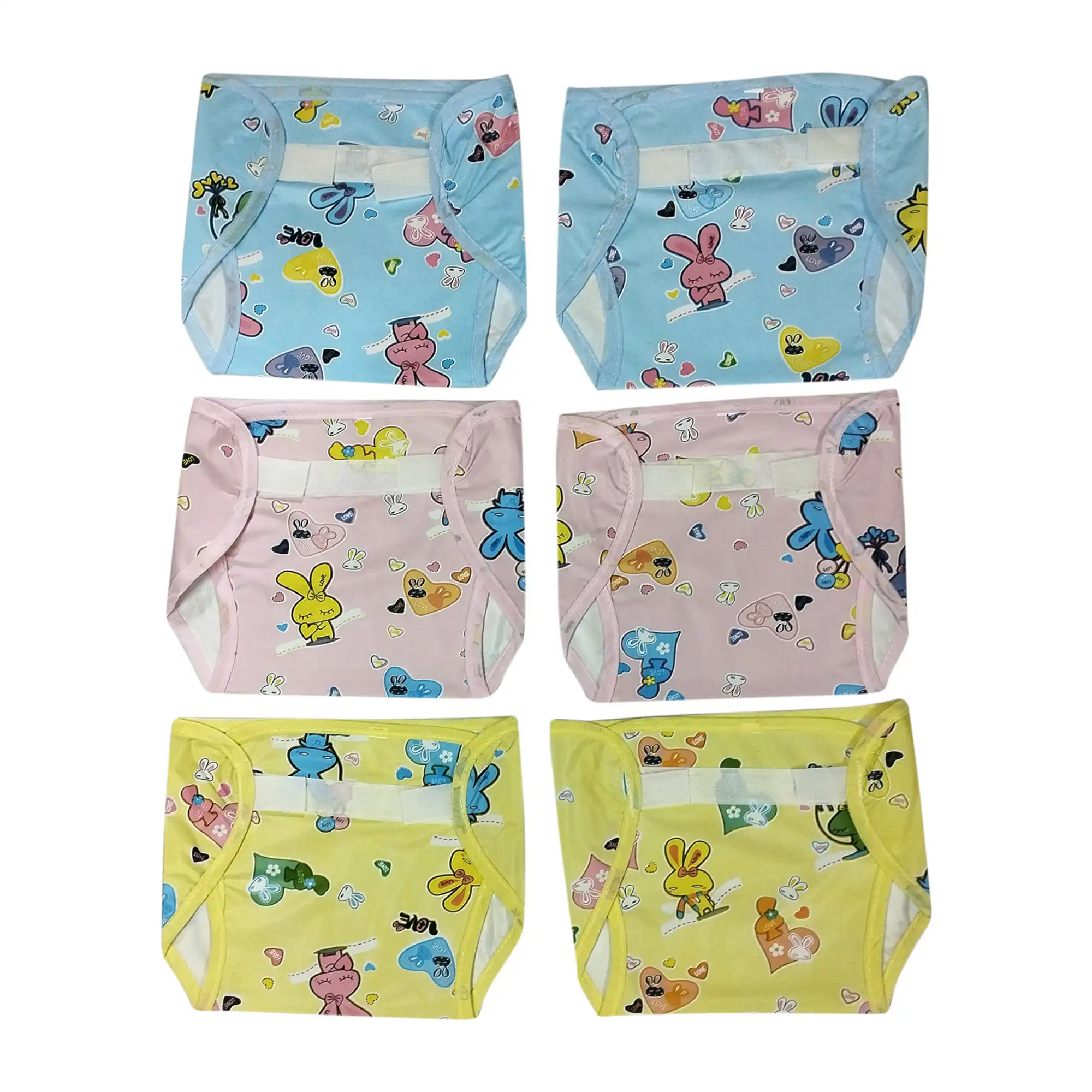 Newborn Imported Plastic Baby Diapers Set of 6 7
