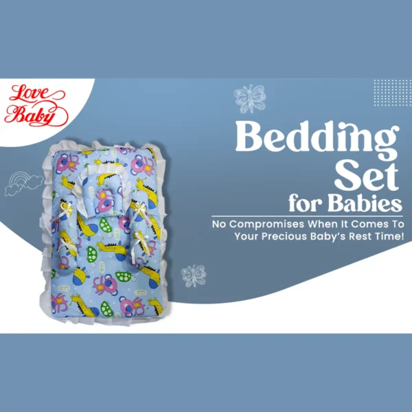 Love Baby 4 Pc Bedding Set for new born baby - 647 Blue P9
