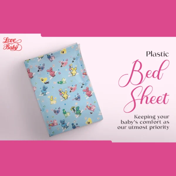 Love Baby Soft Bed Sheet Plastic - 713 A Blue P9
