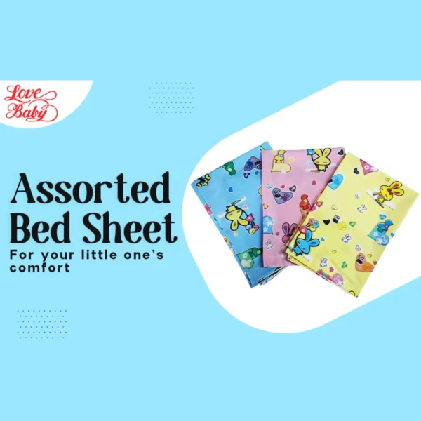 Imported Soft Assorted Bed Sheet Plastic from Love Baby - 713 B Combo P9