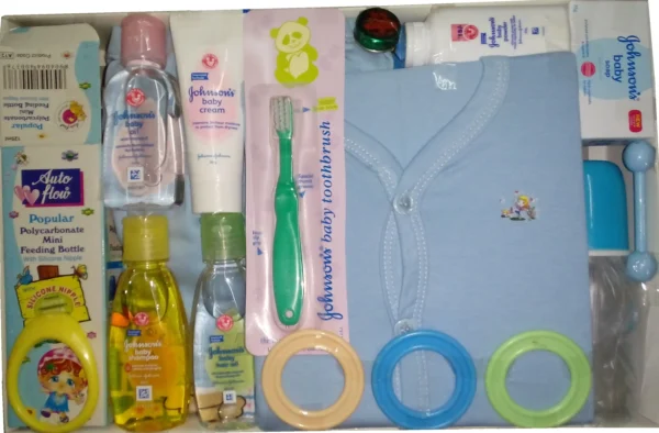 Baby Gift Box With Johnson's Baby Care Blue