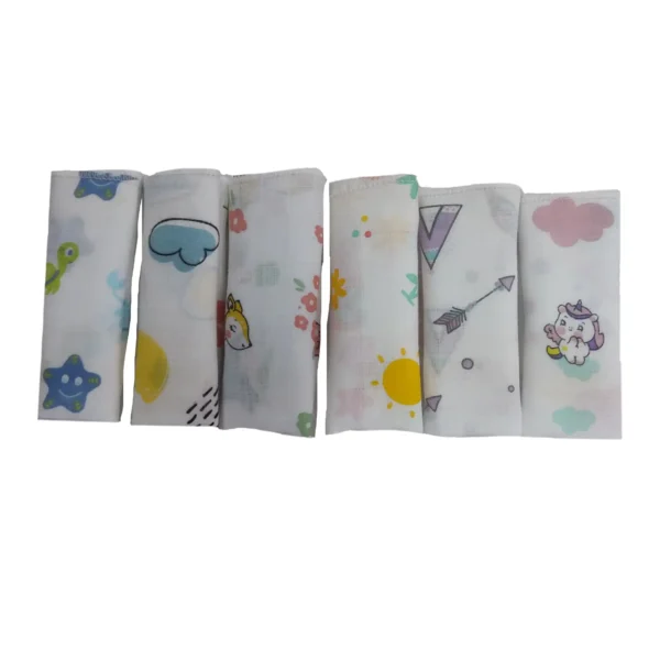 Love Baby thick abstract printed ultra soft double layer muslin washcloth set - WCS42 Combo P4