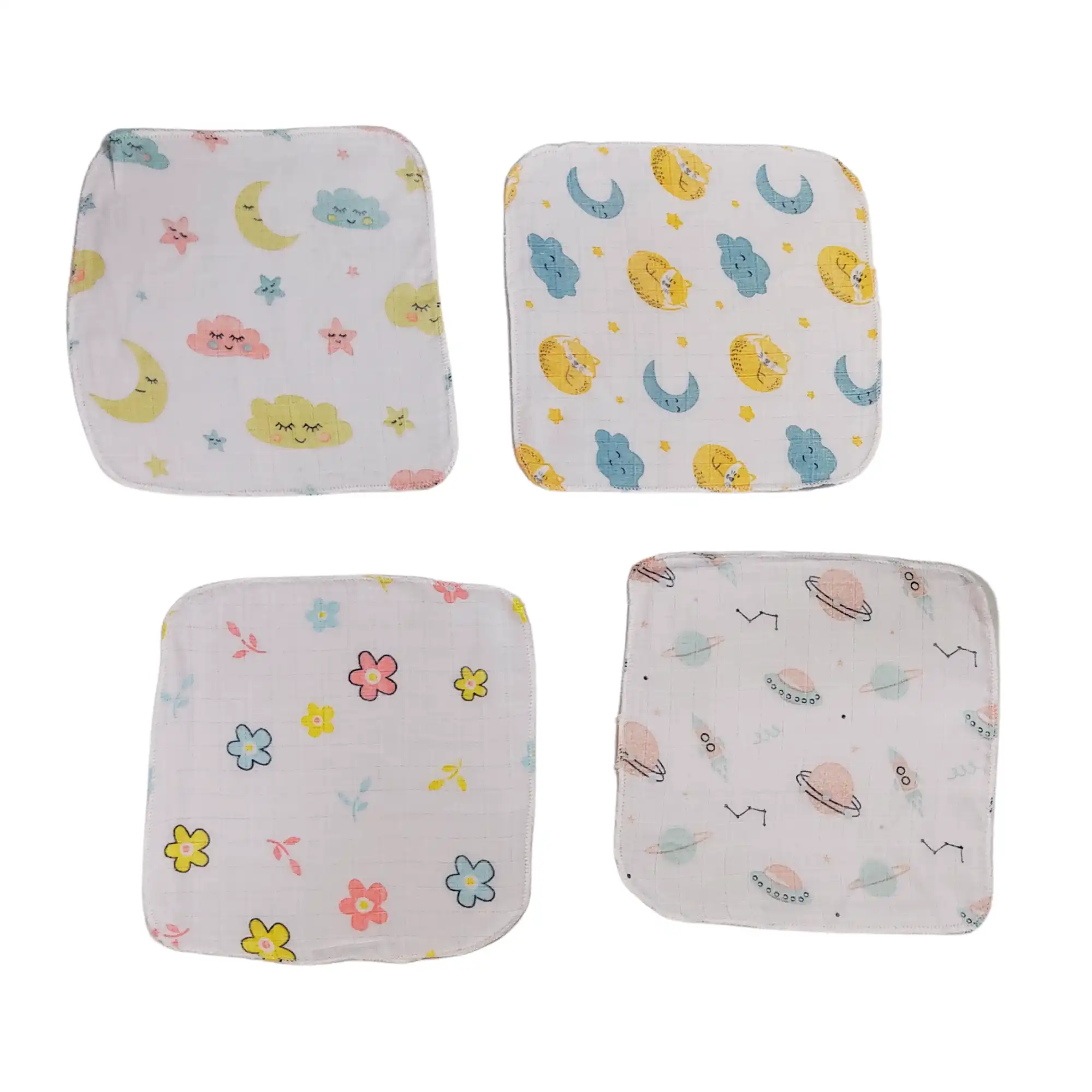 Love Baby Thin abstract printed ultra soft double layer muslin washcloth set – WCL42 Combo P5 5
