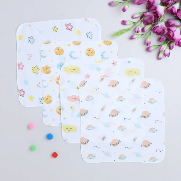 Love Baby Thin abstract printed ultra soft double layer muslin washcloth set - WCL42 Combo P5